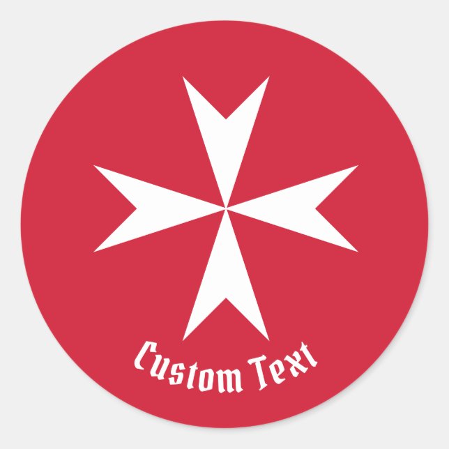 Maltese Cross Symbol Classic Round Sticker (Front)