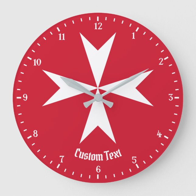 Maltese Cross Symbol Large Clock (Front)