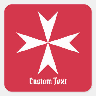 Maltese Cross Symbol Square Sticker
