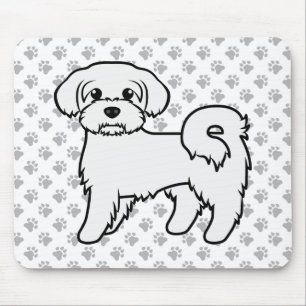 Maltese Cute Cartoon Dog Illustration Mouse Mat