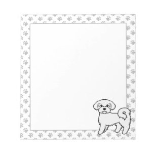 Maltese Cute Cartoon Dog Illustration Notepad