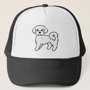 Maltese Cute Cartoon Dog Illustration Trucker Hat