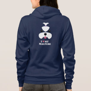 Maltese cutesy face with slogan hoodie