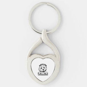 Maltese Dad Black and White Design  Maltese Dog Key Ring