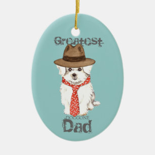 Maltese Dad Ceramic Ornament