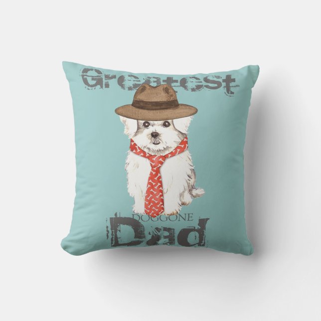 Maltese Dad Cushion (Front)