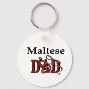 Maltese Dad Gifts Key Ring