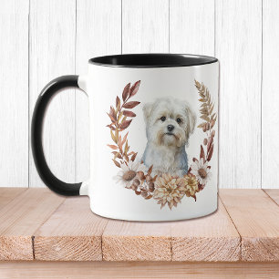 Maltese Dog Autumn Wreath Mug