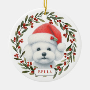 Maltese Dog Ceramic Circle Ornament