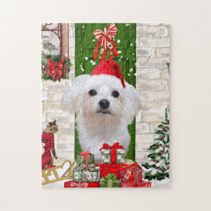 Maltese Dog Christmas  Jigsaw Puzzle