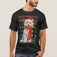 Maltese Dog Christmas Light Puppy Pet