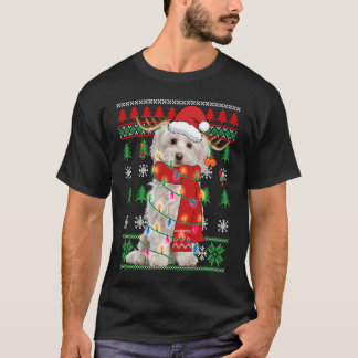 Maltese Dog Christmas Light Puppy Pet T-Shirt