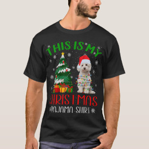 Maltese Dog Christmas Lights Xmas Pajama T-Shirt