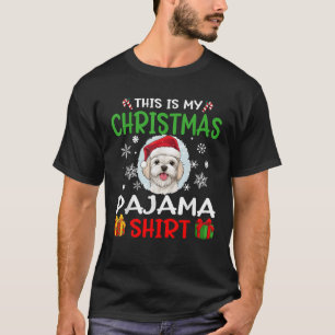 Maltese Dog Christmas Pajama Merry X mas T-Shirt
