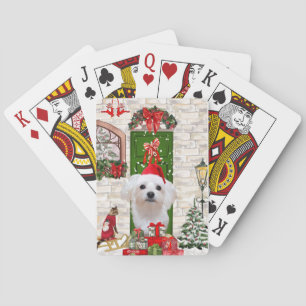 Maltese Dog Christmas Playing Cards
