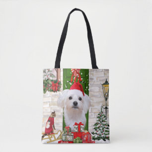 Maltese Dog Christmas Tote Bag