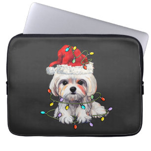 Maltese Dog Christmas, Xmas Maltese Dog Laptop Sleeve