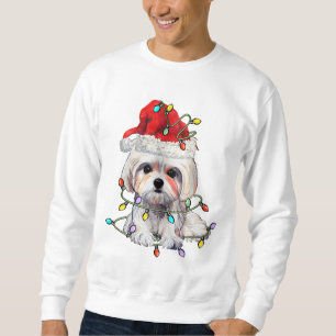 Maltese Dog Christmas, Xmas Maltese Dog T-Shirt Sweatshirt
