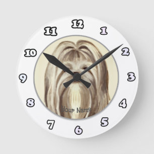 Maltese dog clock