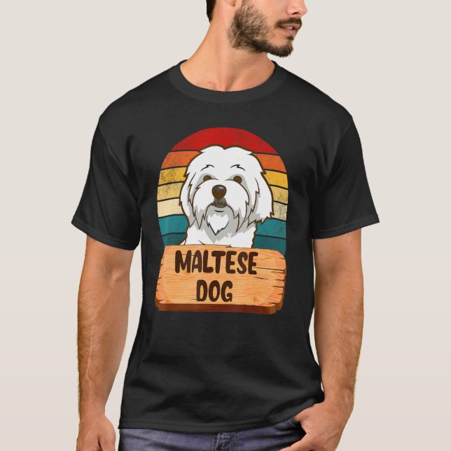 Maltese Dog  Colours T-Shirt (Front)