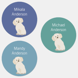 Maltese dog colours waterproof label
