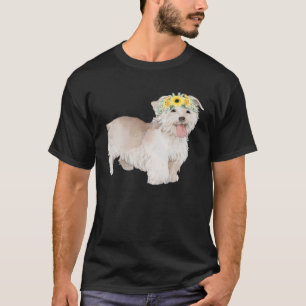 Maltese Dog Cute Floral Sunflower Maltese T-Shirt