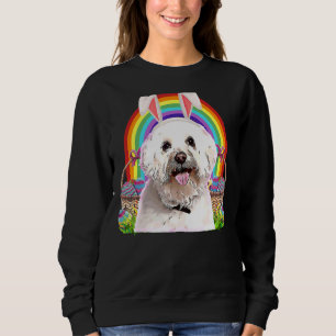 Maltese Dog Easter Bunny Egg Hunt Sweatshirt