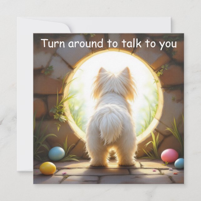 Maltese dog - Easter  Holiday Card (Front)