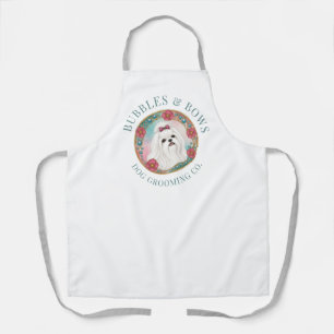 Maltese Dog Grooming Apron Deluxe White