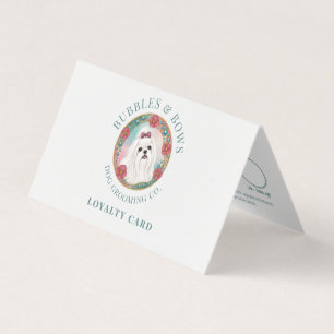 Maltese Dog Grooming Folded Loyalty Card