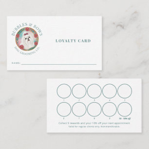 Maltese Dog Grooming Loyalty Card