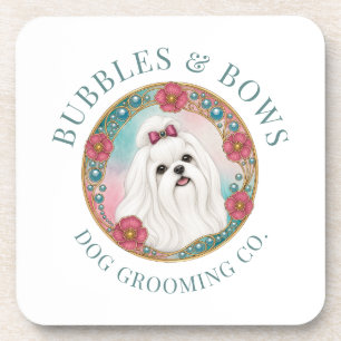 Maltese Dog Grooming Salon Drinks Coaster