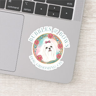 Maltese Dog Grooming Salon Vinyl Sticker