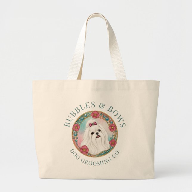 Maltese Dog Grooming Tote Kit Bag (Front)