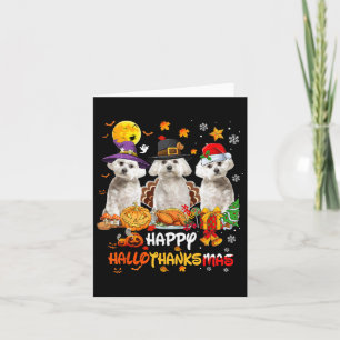 Maltese Dog Happy Halloween Thanksgiving Merry Chr Card