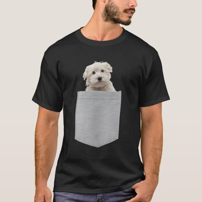 Maltese Dog In Your Pocket T-Shirt (Front)