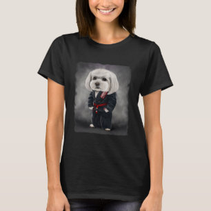 Maltese Dog Judo Karate Master In Black Judogi 1  T-Shirt