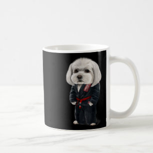 Maltese Dog Judo Karate Master In Black Judogi Coffee Mug