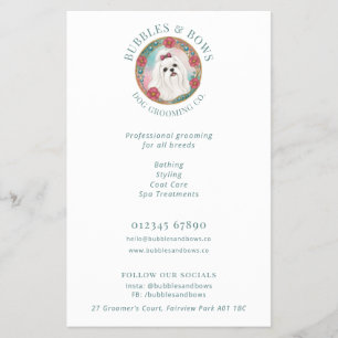 Maltese Dog Logo Grooming Salon Flyer