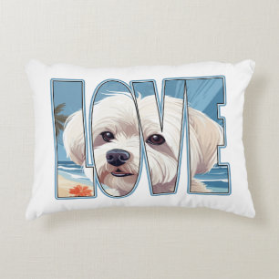 Maltese Dog Love Decorative Cushion