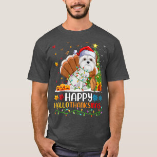 Maltese Dog Lover Funny Happy Maltese Dog HelloTha T-Shirt