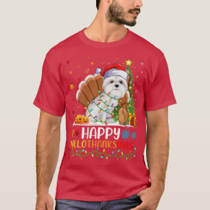 Maltese Dog Lover Funny Happy Maltese Dog HelloTha T-Shirt