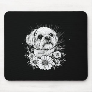 Maltese Dog Lover Retro Style Tattoo Mouse Mat