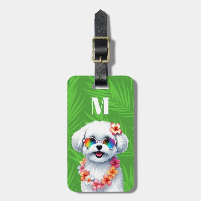 Maltese Dog Luggage Tags (Front Vertical)