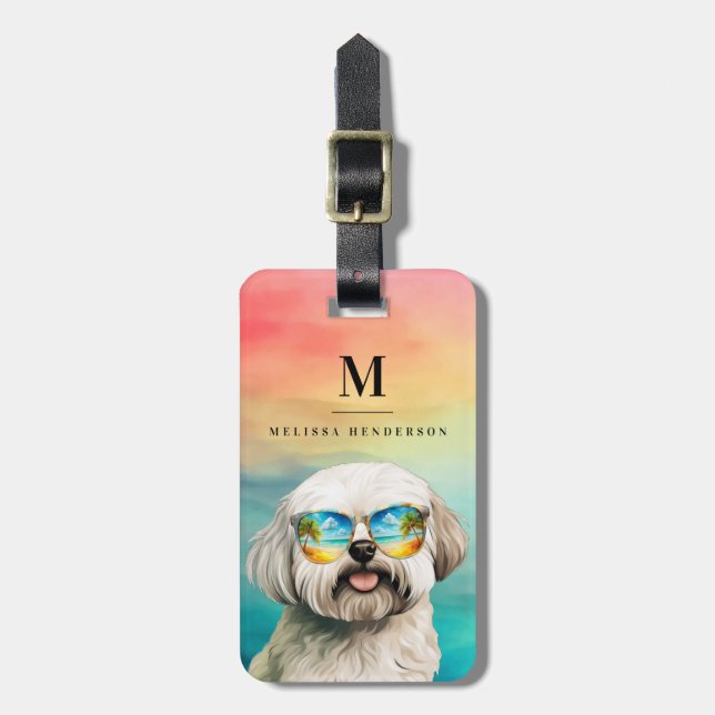 Maltese Dog Luggage Tags (Front Vertical)
