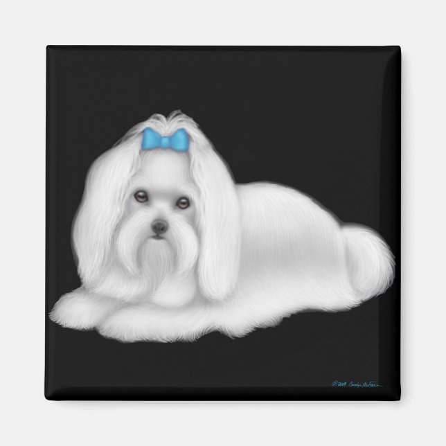 Maltese Dog Magnet (Front)