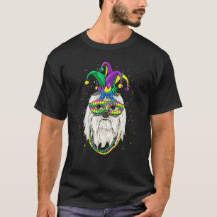 Maltese Dog Mardi Gras Carnival Jester T-Shirt