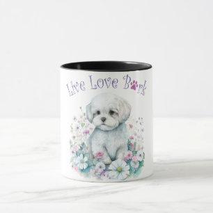 Maltese Dog Mum Floral Mug