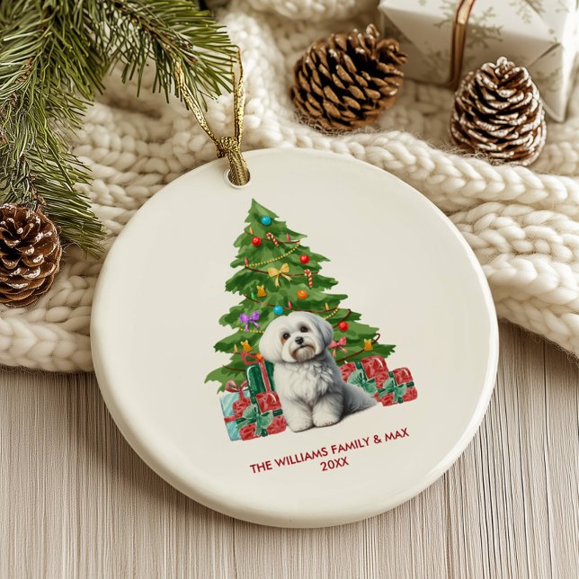 Maltese Dog Personalised Christmas Ceramic Tree Decoration (Creator Uploaded)