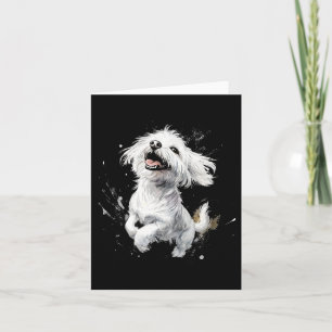 Maltese Dog Playful Dog Lover  Card